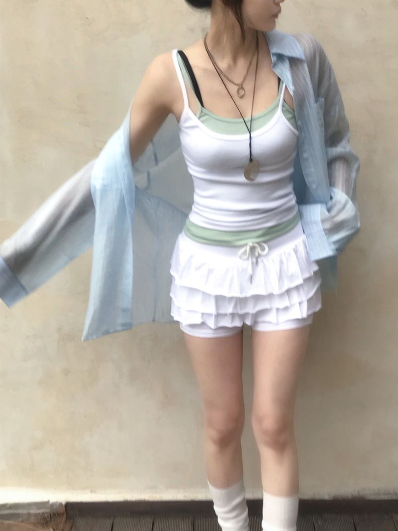 Jelly Layered Ribbed Sleeveless Top