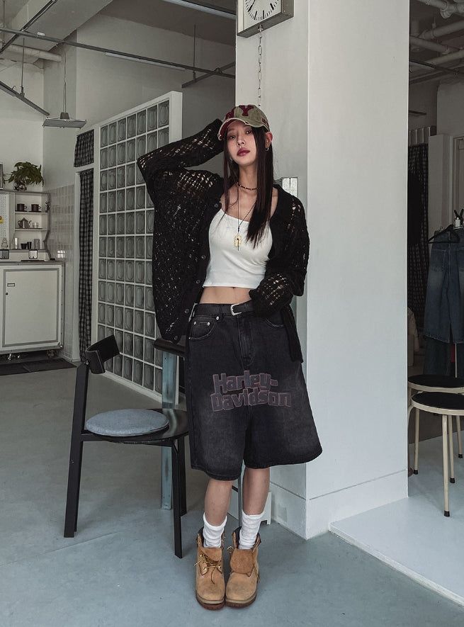 Harley Digital Printed Bermuda Denim Pants