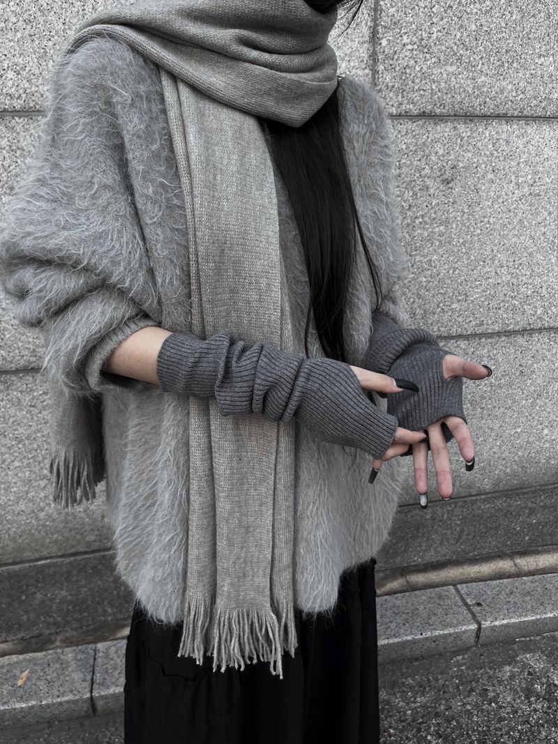 basic ribbed hand warmer (2color)