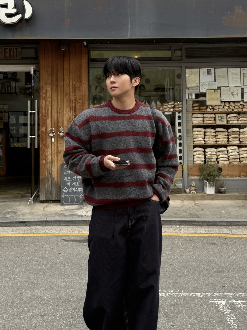 AVAND(アバンド)の「Cozy stripe brush knit(Tops)」