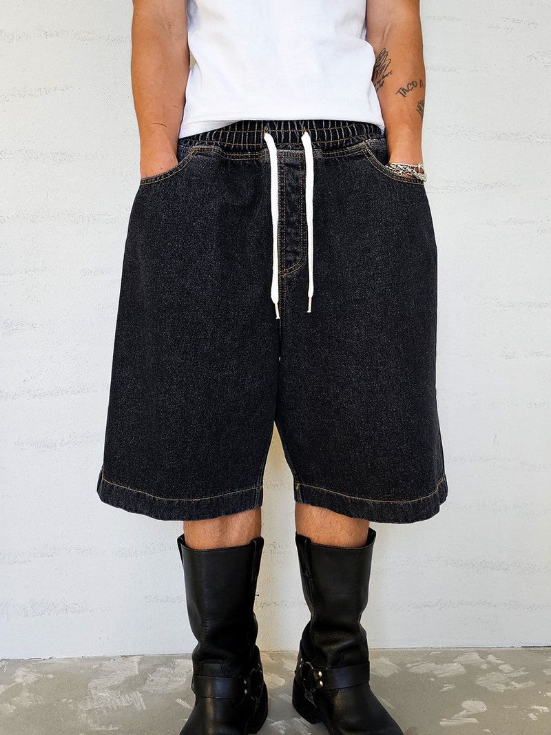 VENTIQUE Washed Bermuda denim PT 2color