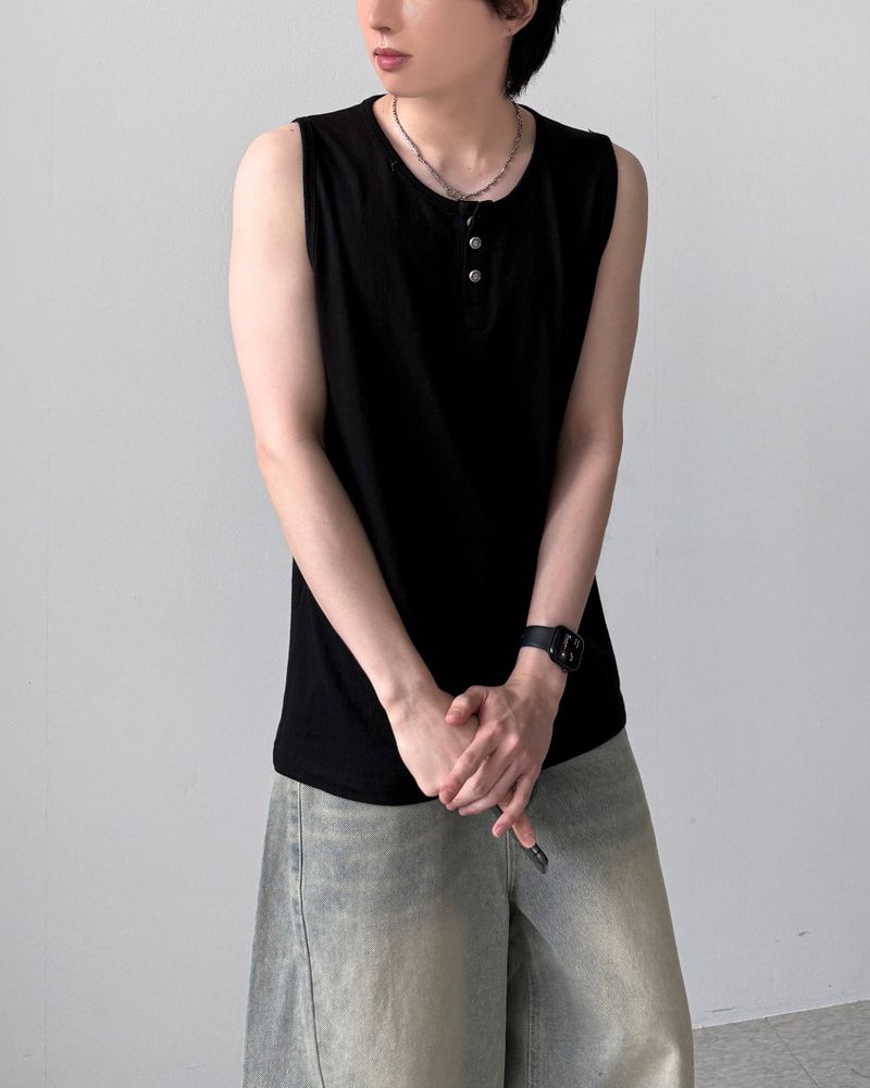 Luden Henley-Neck Sleeveless