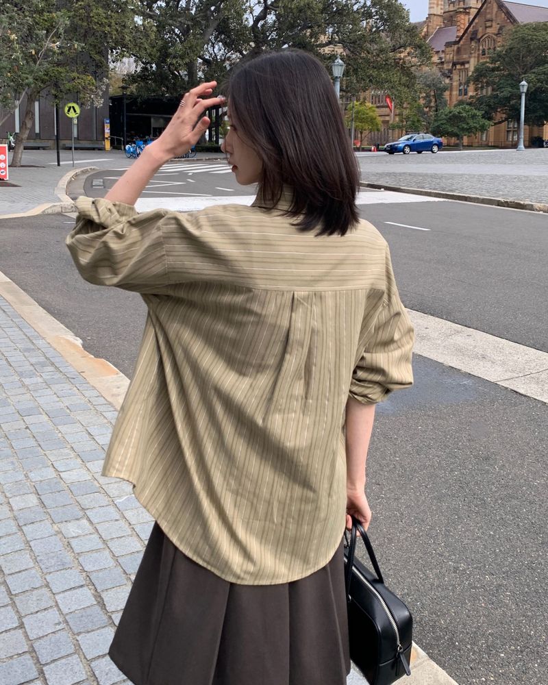 [ORIGINAL] Ain Stripe Oversized Shirt