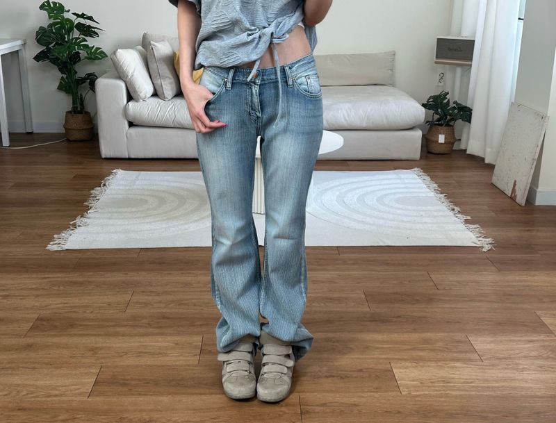 low fade bootcut denim