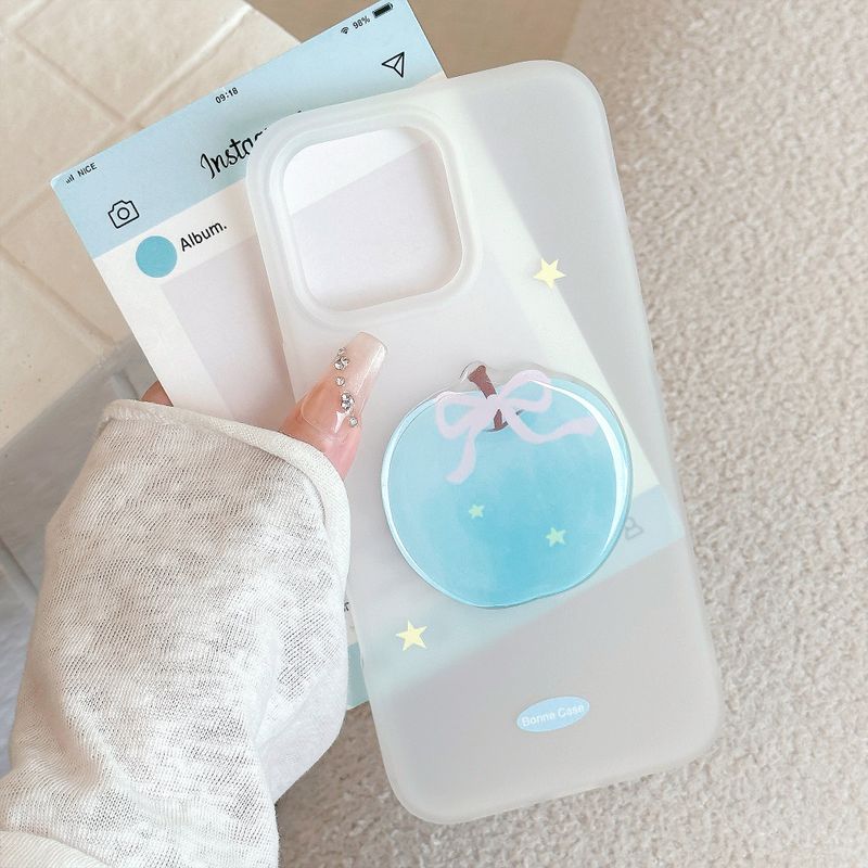 Summer Blue Apple Mood Strap Jelly iPhone Case