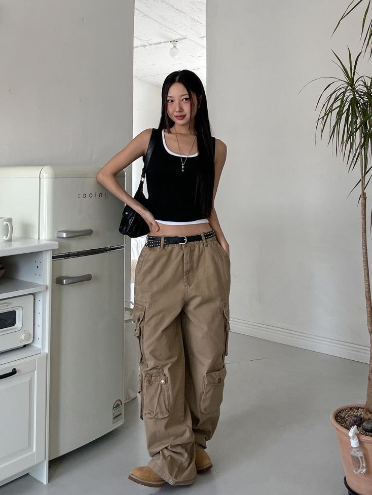 [U-BASIC] Daily Solid Crop Sleeveless