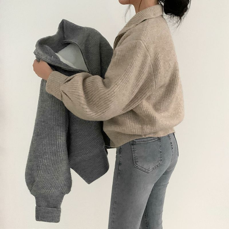 High Neck Two-Way Zip Jacket