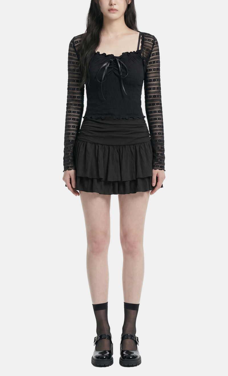 Arielle Lace Ribbon Top Set