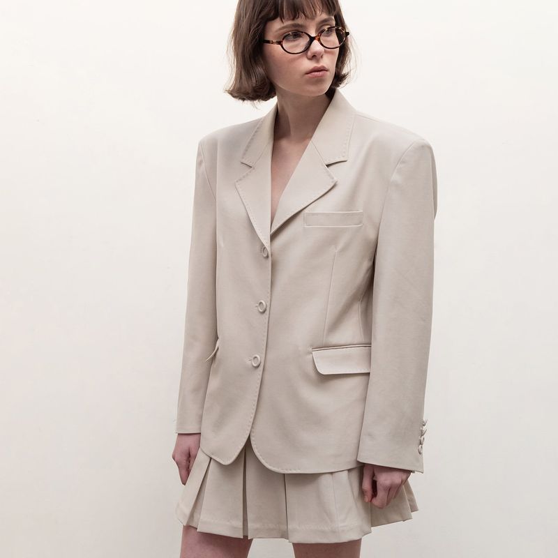 BASIC SINGLE JACKET (BEIGE)