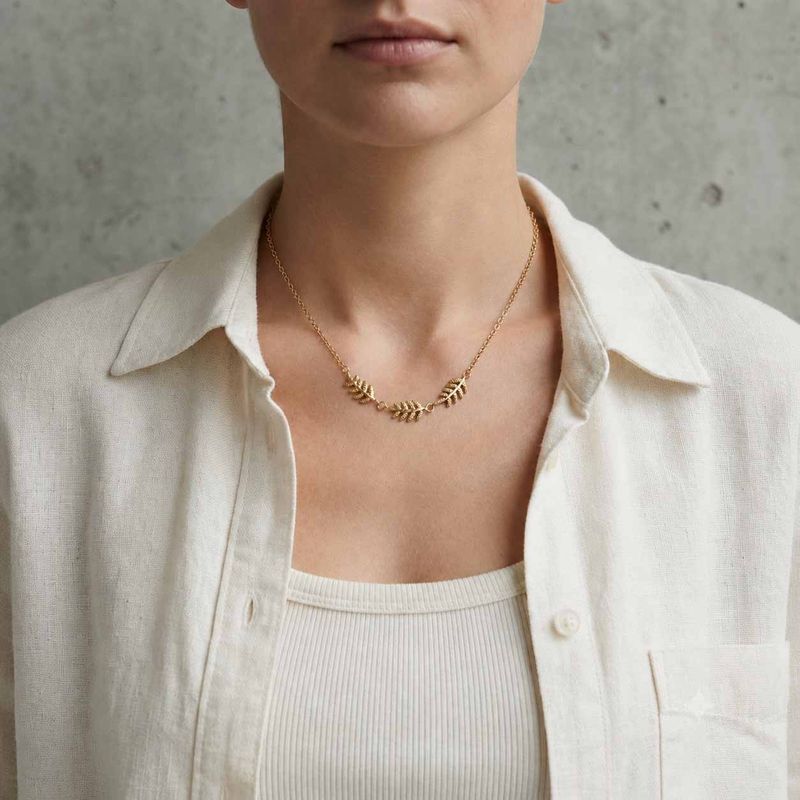 Golden Whisper Leaf Necklace
