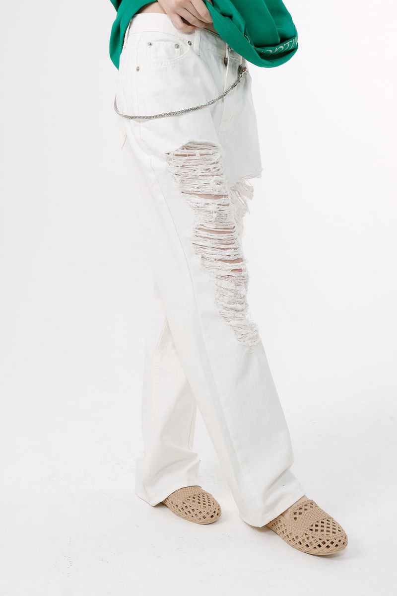 DAMAGED JEANS_WHITE