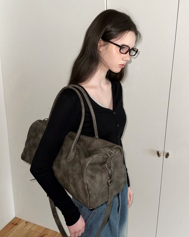 [ORIGINAL] Circle Row Leather Boston Bag