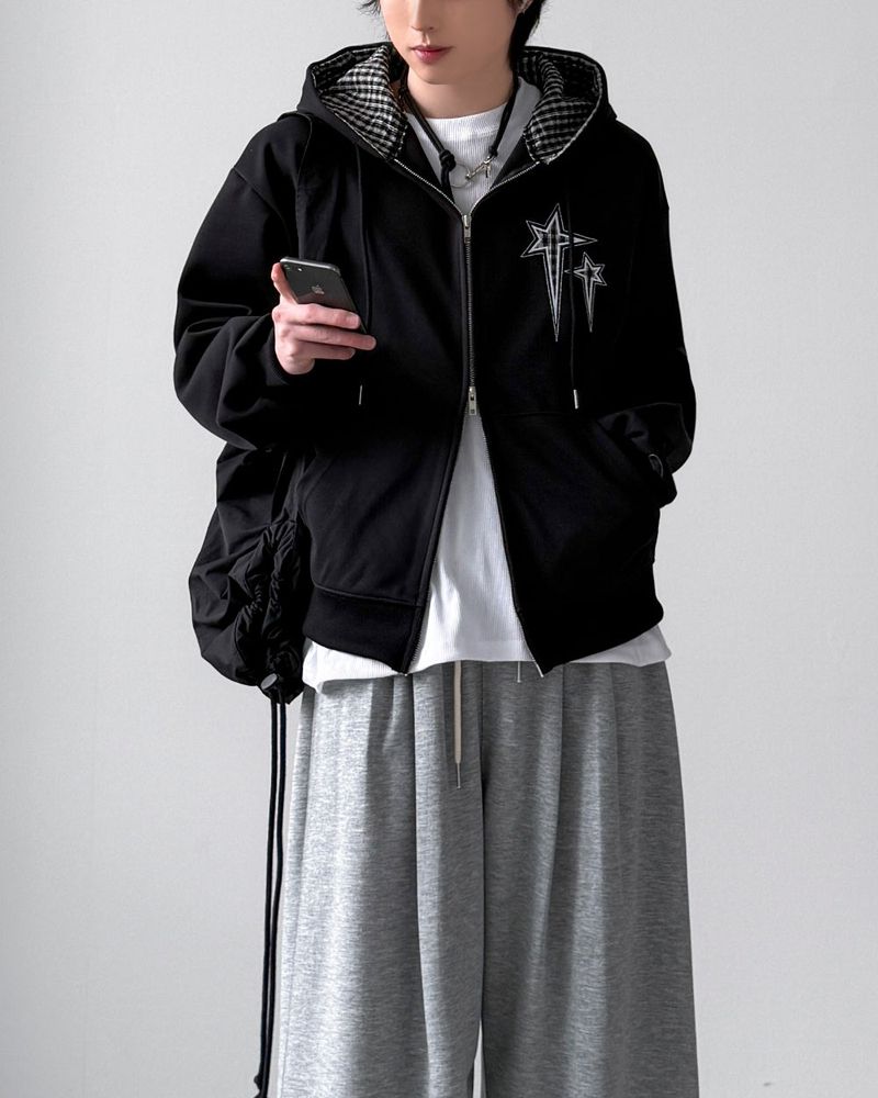 Rising Check Hood Zip-Up