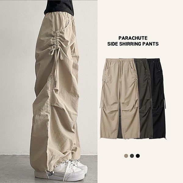 hijjoo（ハイチュー）の「Side-String Simon Crinkle Banding Pants (3 colors)（Pants）」