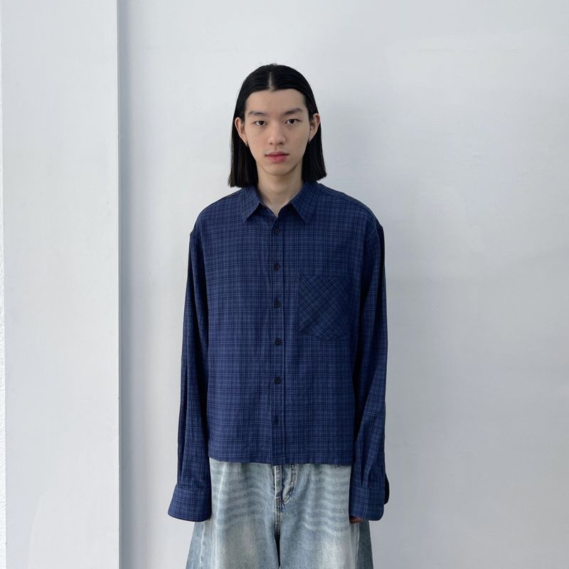 FADE MEET（フェードミート）の「Micro Check Pocket Shirt（Tops）」