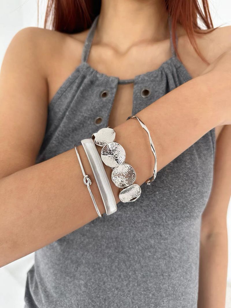 4type mixed silver bangle SET