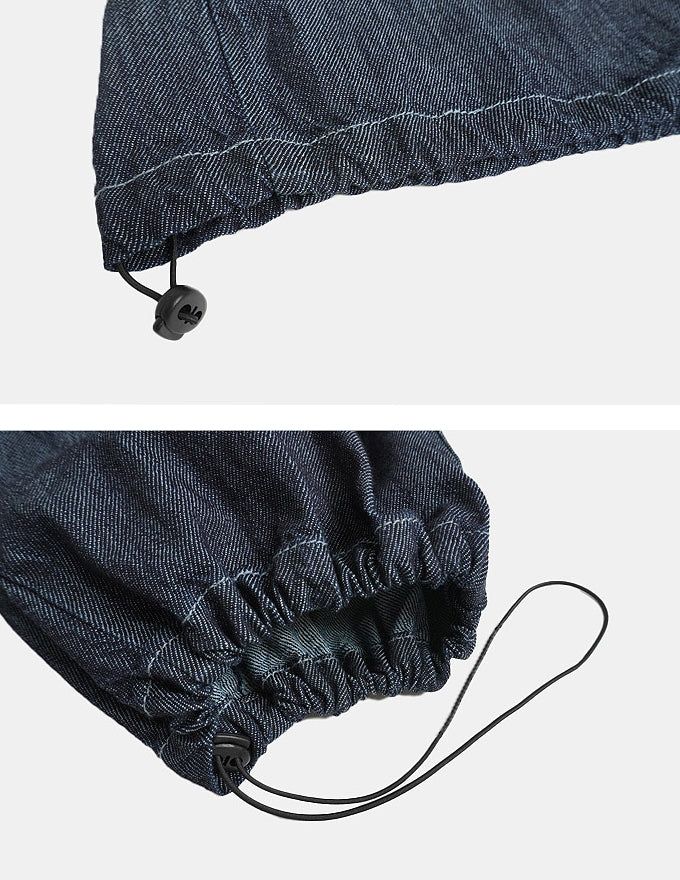 Natural Pintuck Balloon String Denim Pants