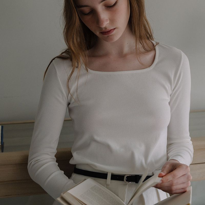 Square Neck T-shirt - Ivory