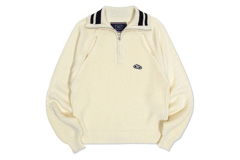 SPORTY LINE KNIT HALF ZIP UP