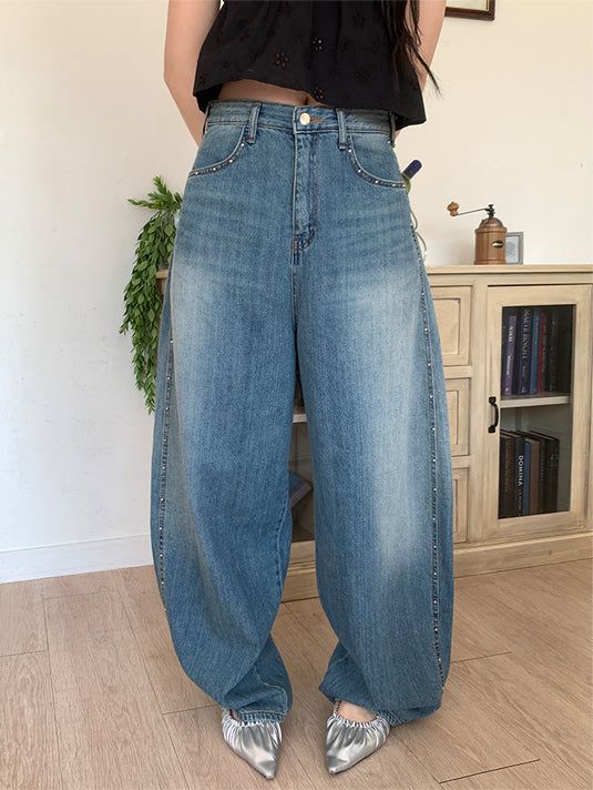 STUD BALLOON WIDE JEANS