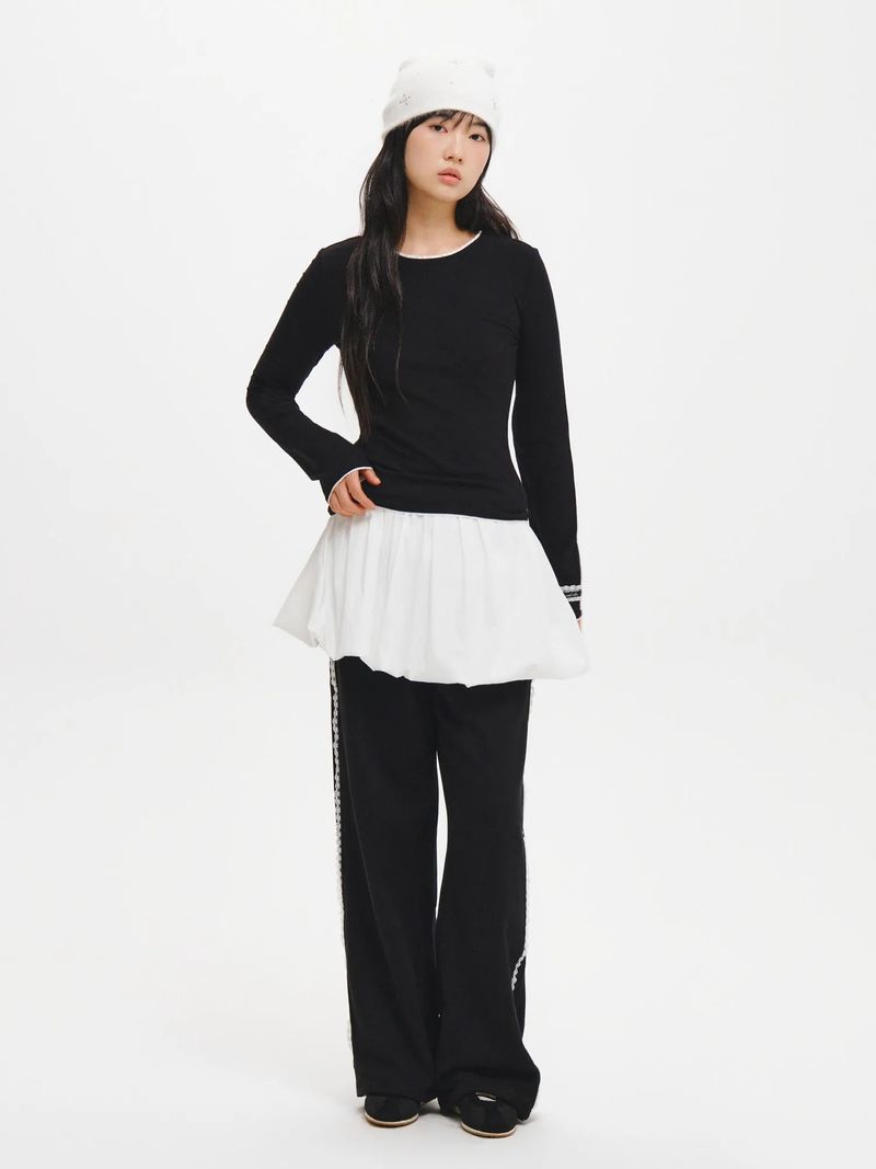 LACE ROUND NECK T-SHIRT