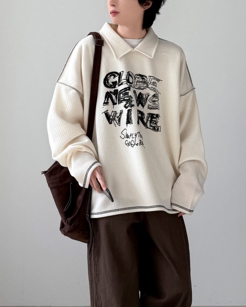 Finish Collar Knit T-shirt