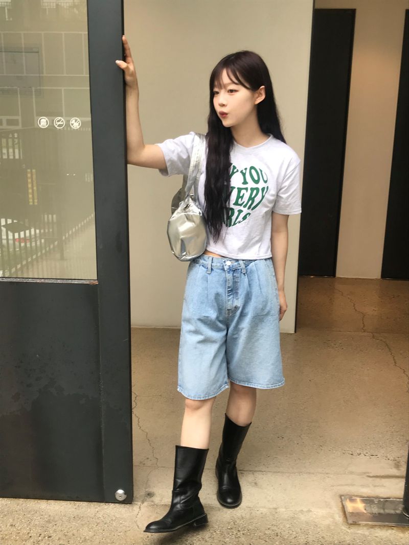 Moana denim half pants