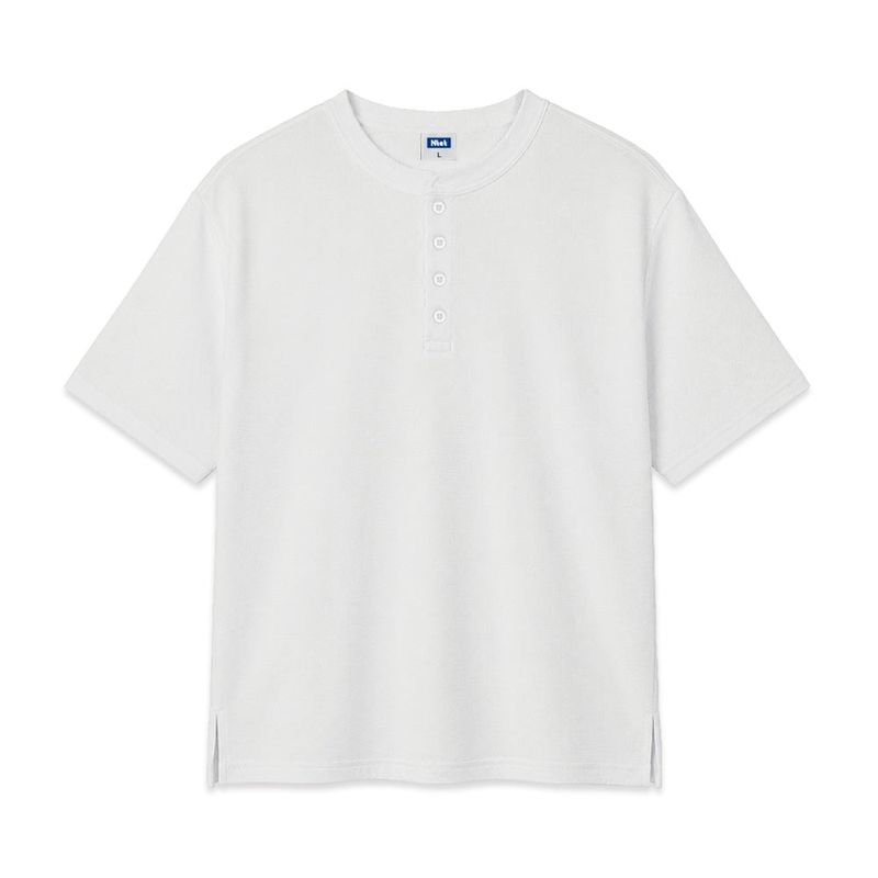 standard waffle henley neck short-sleeve t-shirt (3color)