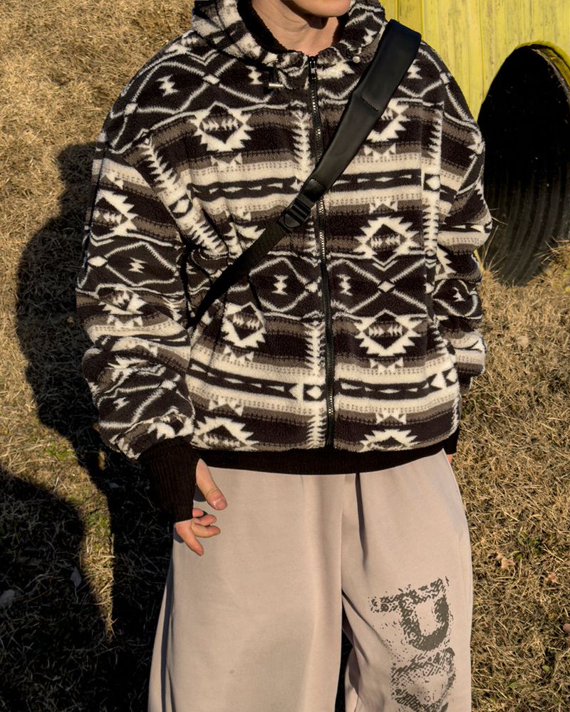 Elk Nordic Shearling Hood Jumper