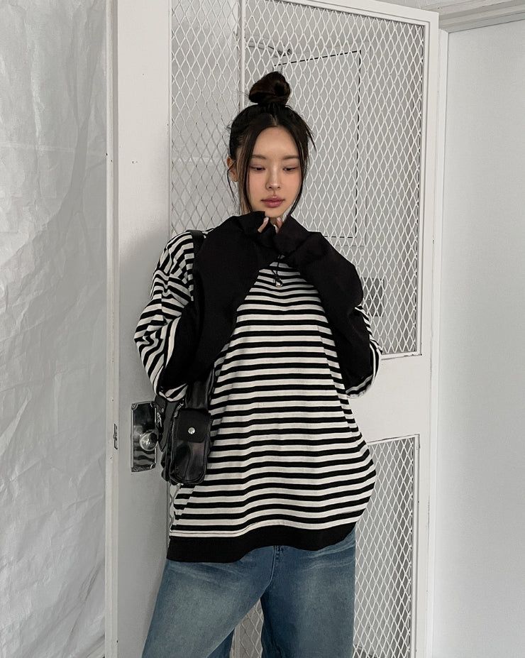 Odd stripe layered t-shirt
