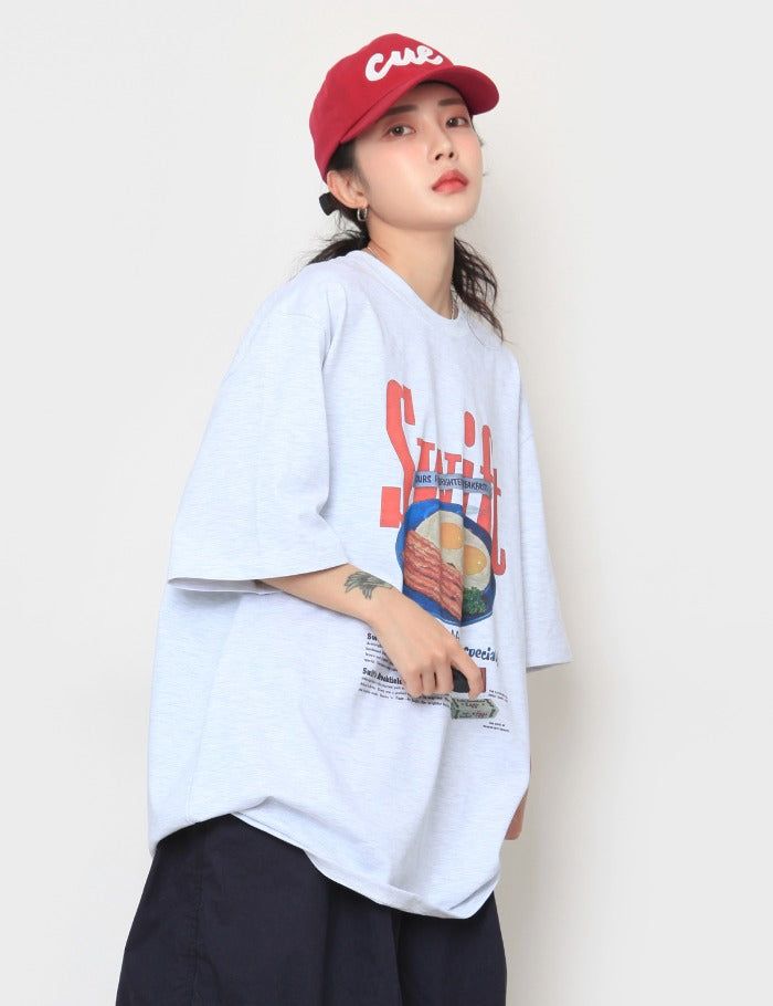 nutellike(ヌテールライク)の「Brunch Big Over Short Sleeve T-shirt(Tops)」