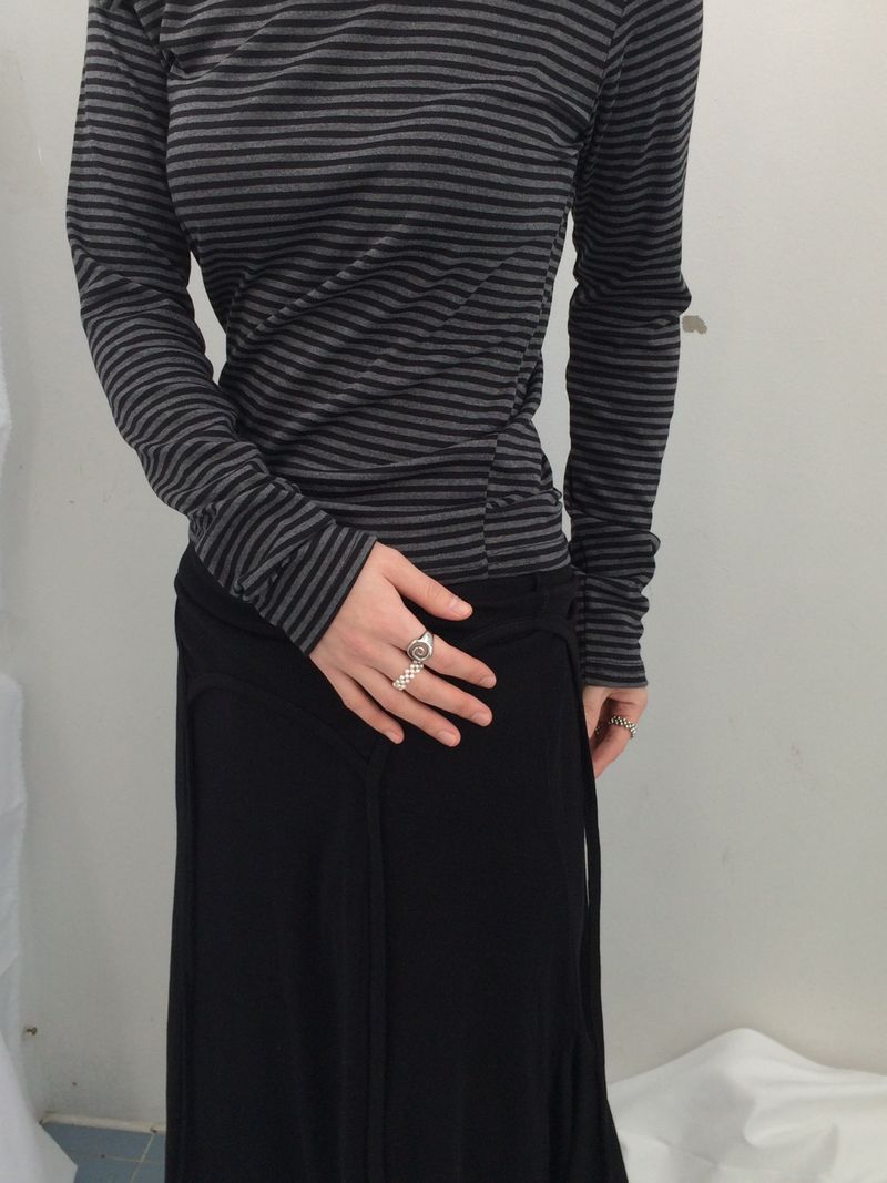 double-strap draped long dress