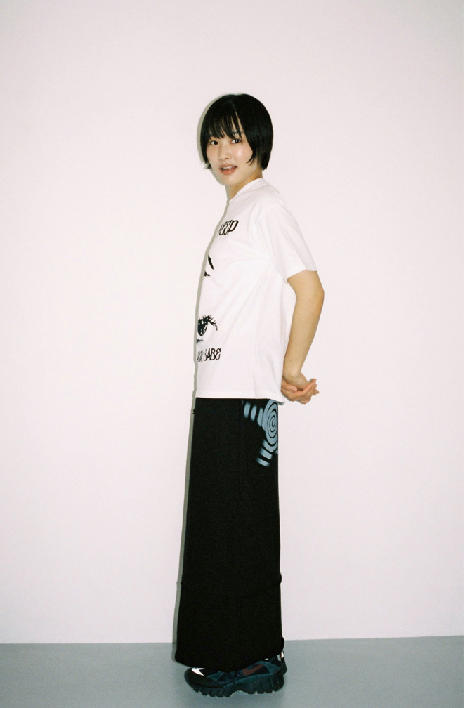 Twister Star Sweat Long Skirt - Black