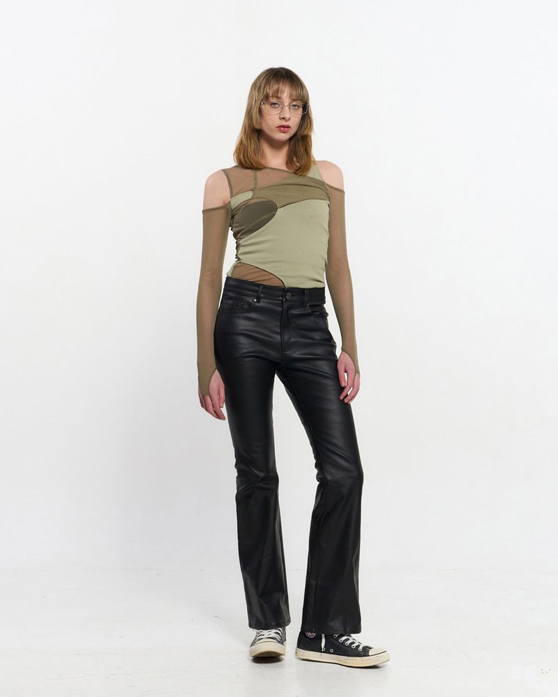 In&Out Knitted Top _  OLIVE GREEN