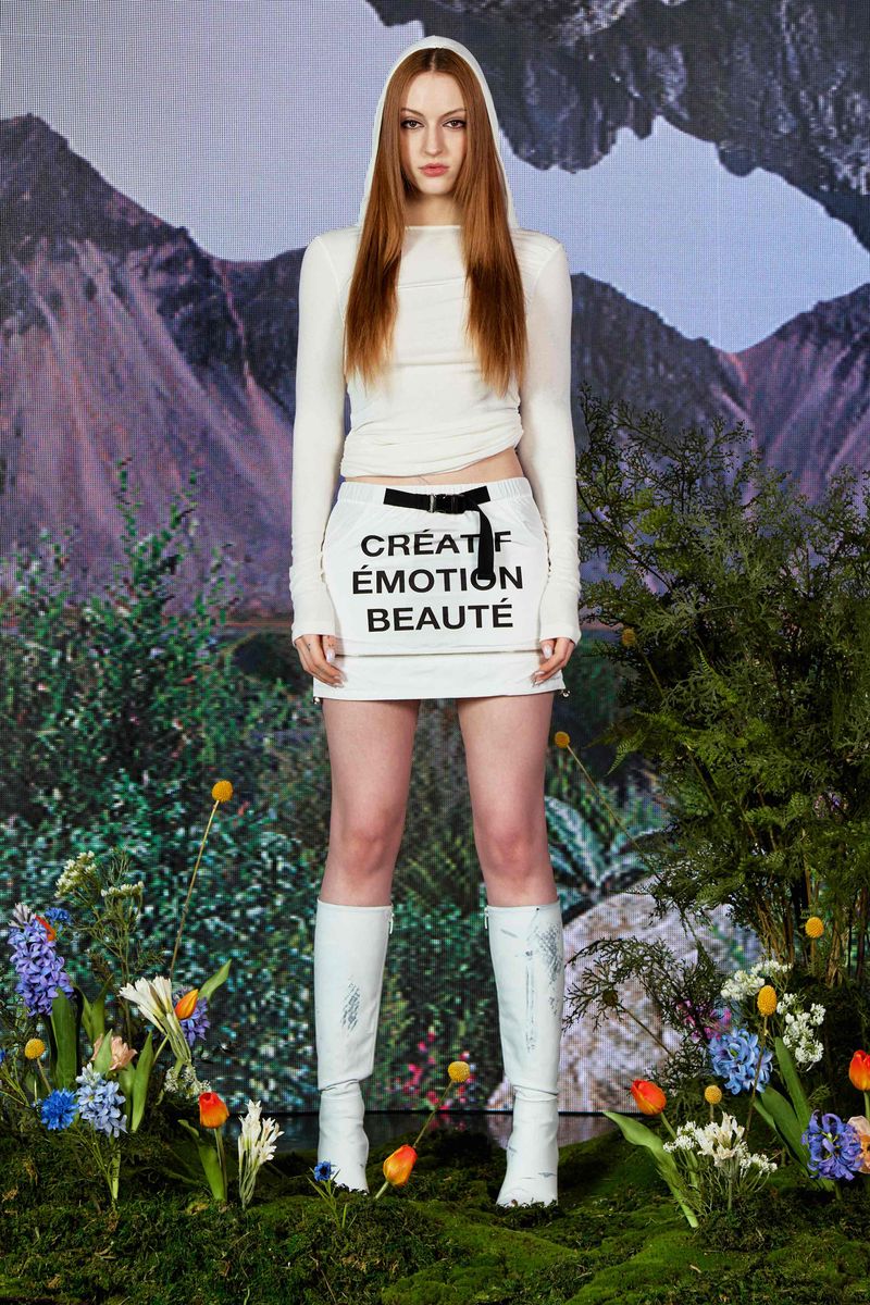 Define Human Detachable Mini Skirt WHITE