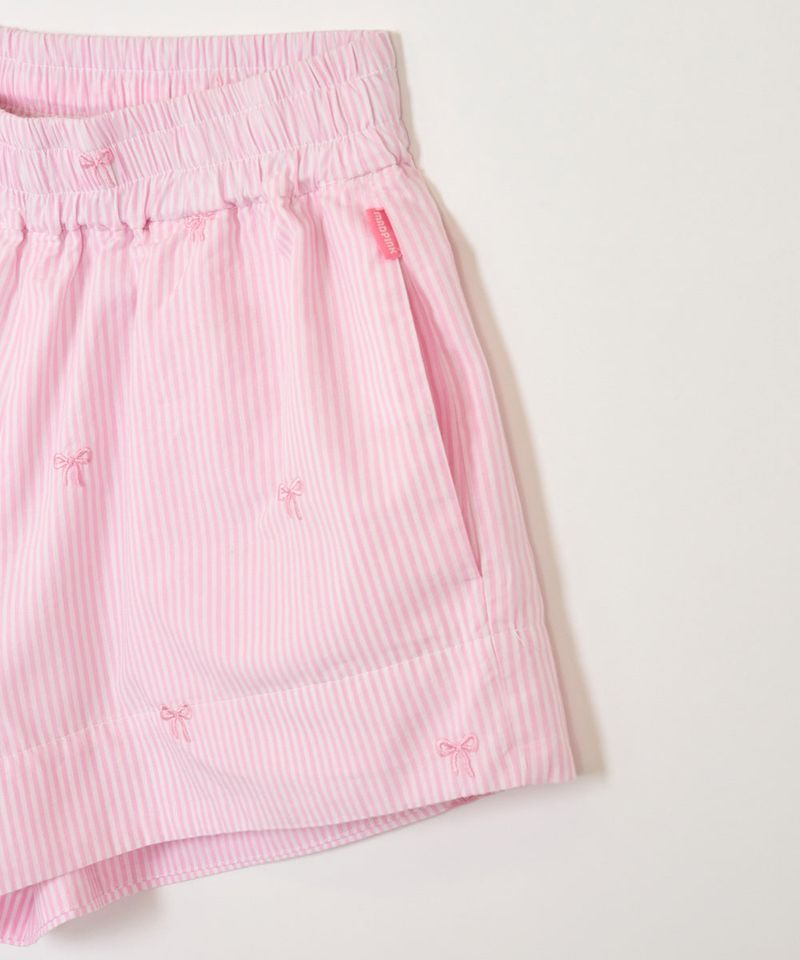 STRIPE RIBBON SHORTS PINK