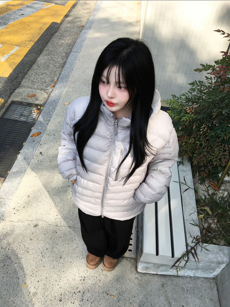 [Premium] Pastel Hooded Lightweight Padded Jacket