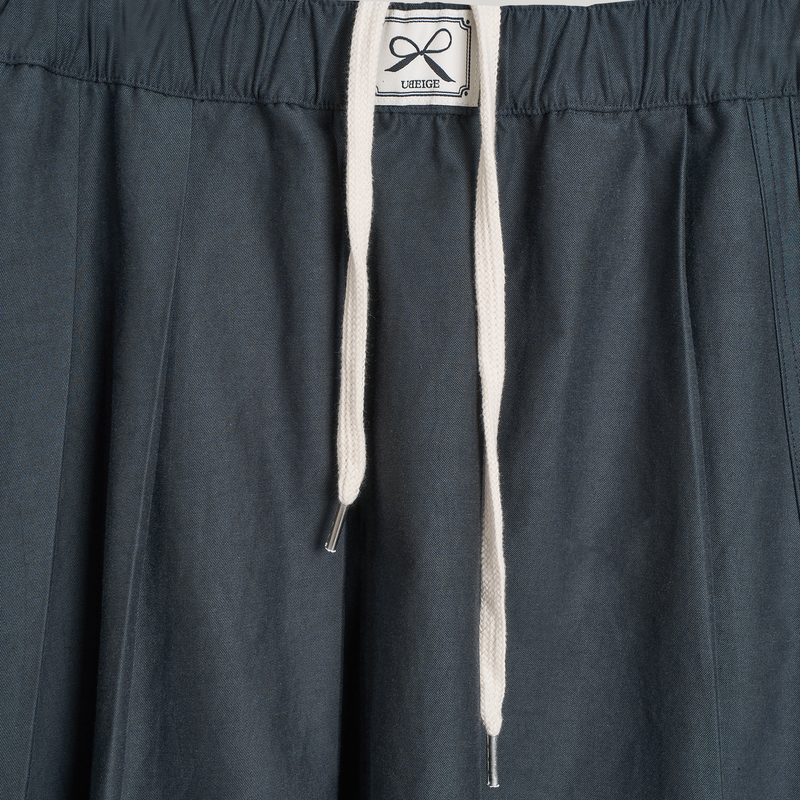 Charcoal Double Pleats Skirt