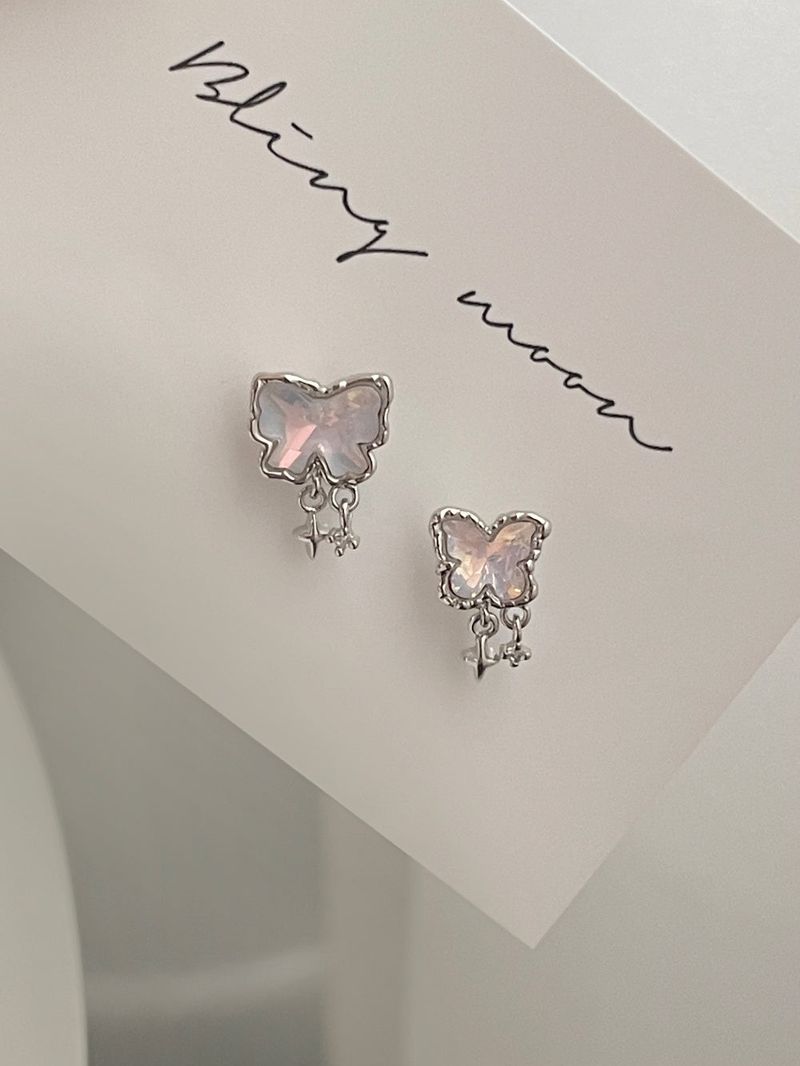 [3 color] starlight butterfly piercing / 2 sizes / twinkle opal drop unique