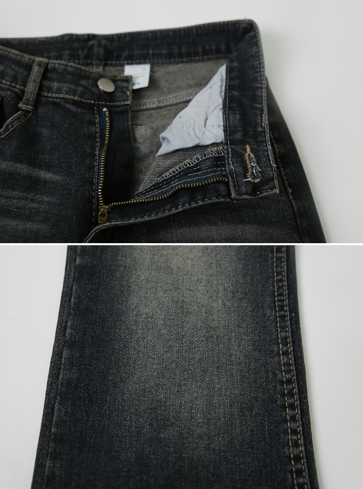 Cat Washing Denim Bootcut Pants