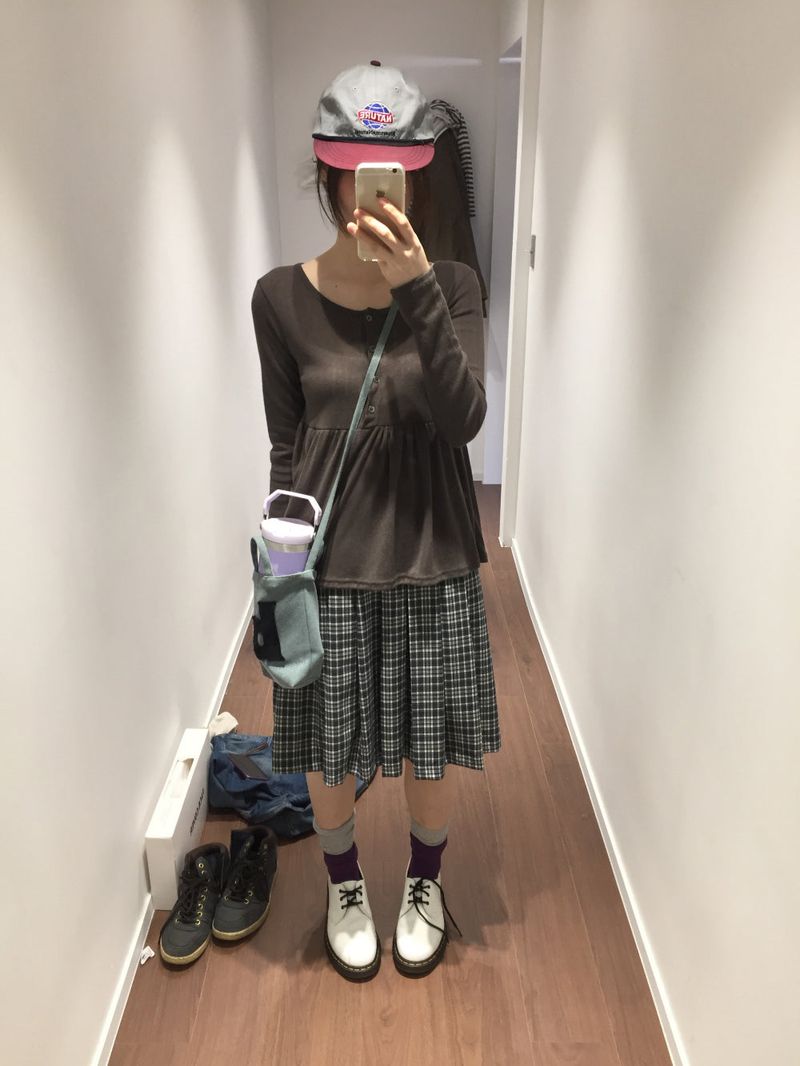 YWD プレイドプリーツスカート + ベルト (3color)