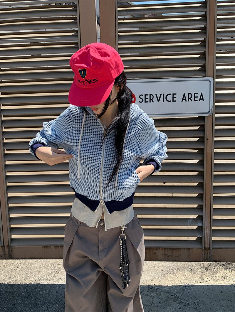 WAFFLE HOOD ZIP-UP (2C)