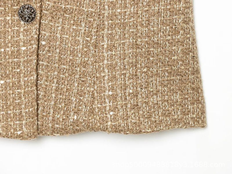 Lurex Tweed Puff Blouse