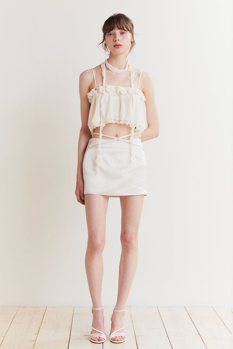 LILY SCARF TOP cream