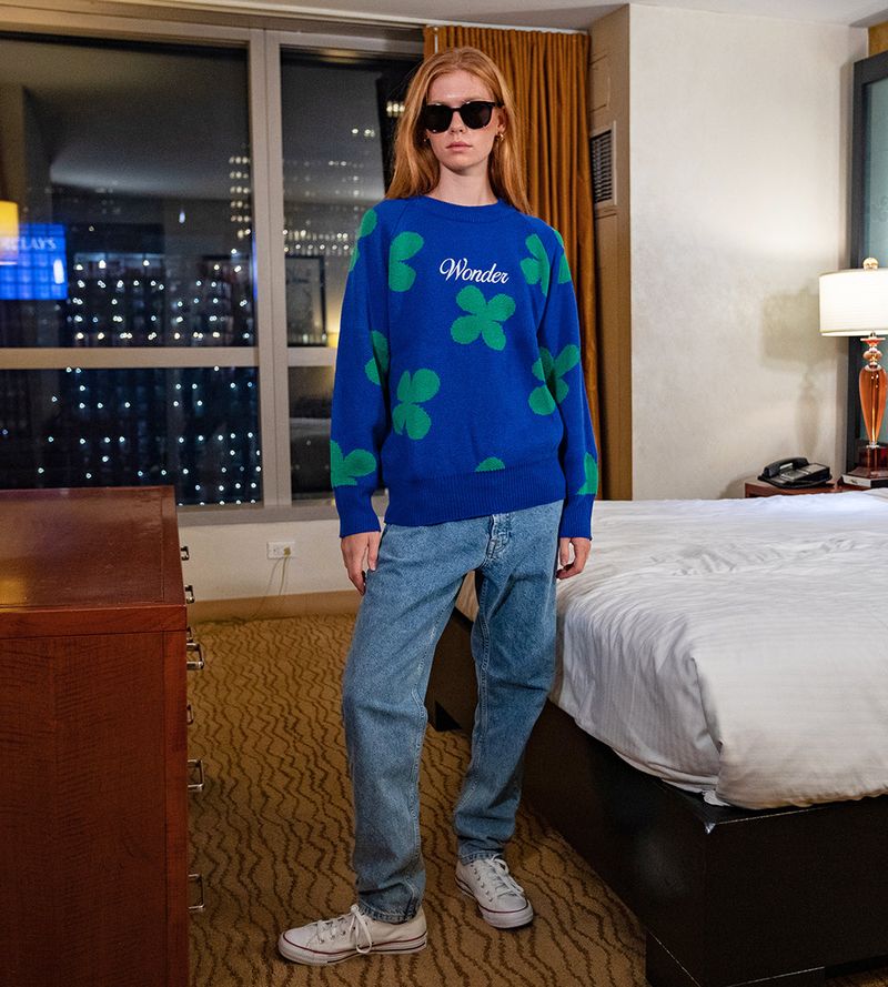 wonder visitor(ワンダービジター)の「Flower pattern Jacquard Knit(Tops)」