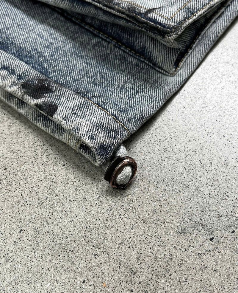 WASH-DENIM CARGO PANTS MULTI POCKET (Blue)