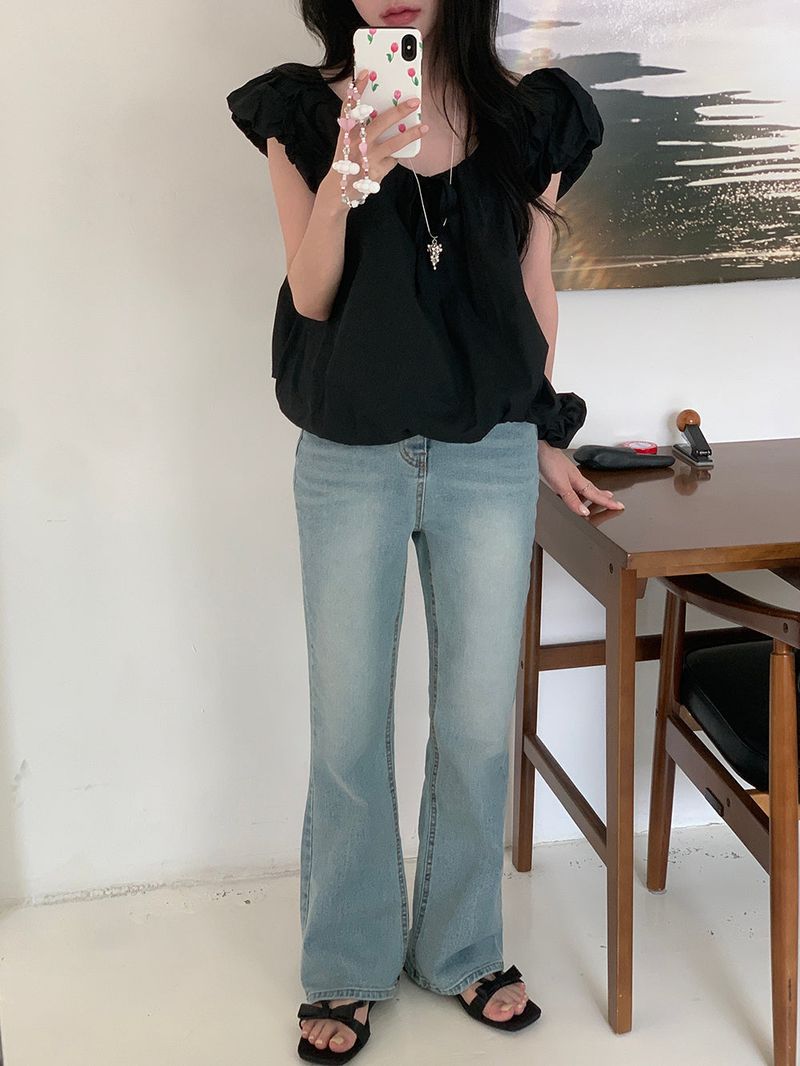 [MADE] Weare Ribbon Puff Blouse