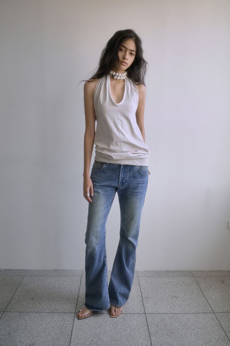 26SS★OPEN-BACK DRAPED HALTER TOP