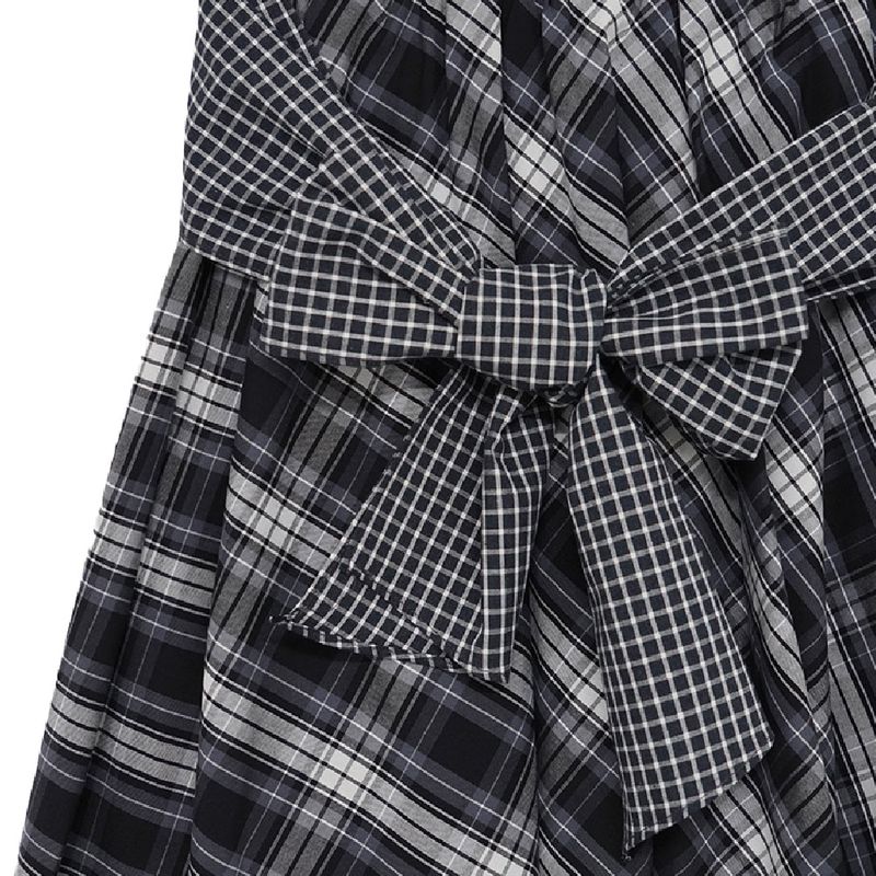 Check Tie Skirt (black)