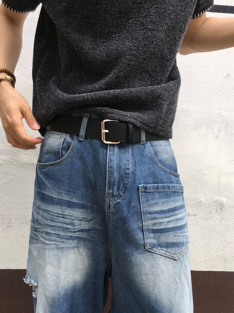 Wavy Cat Washed Distressed Denim Pants